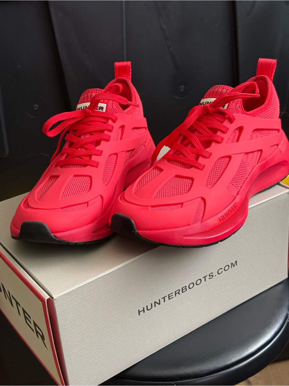 Hunter Men’s Bright Red Athletic Sneakers